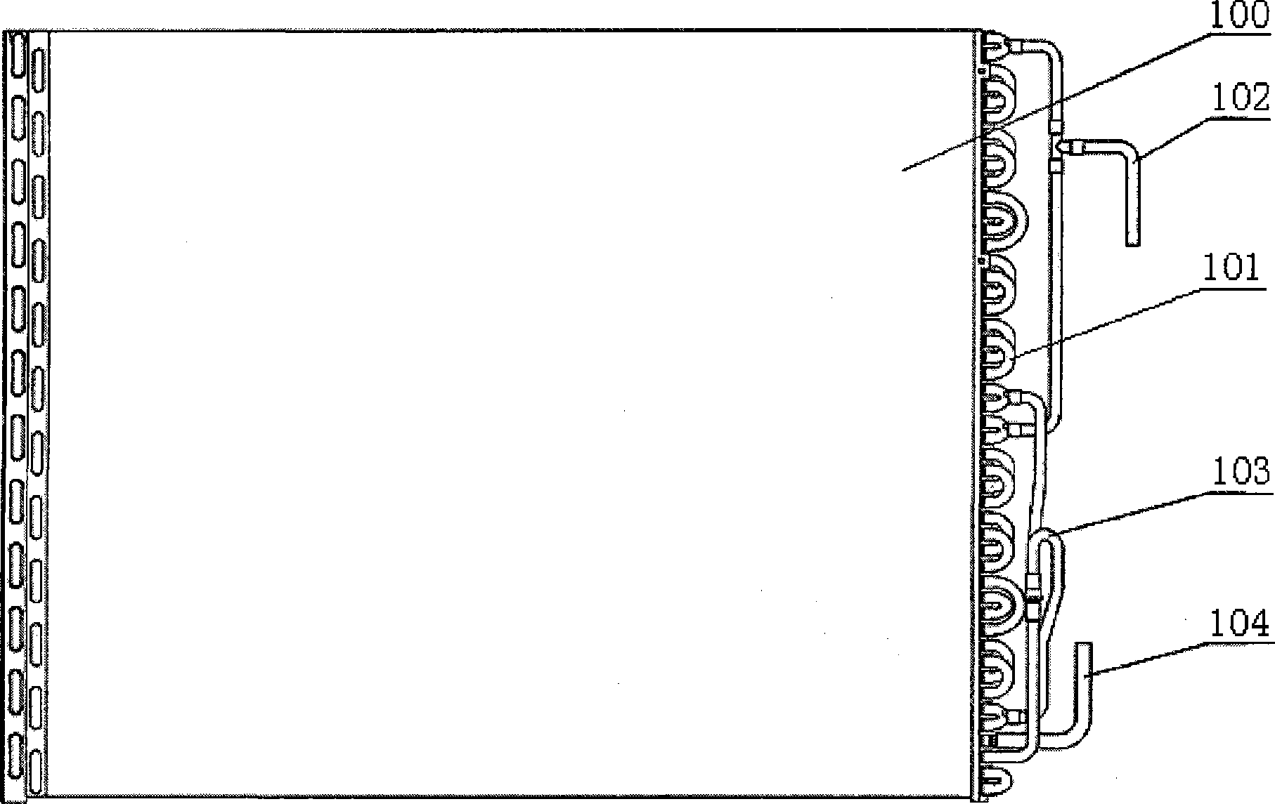 Vapor-liquid separation method for horizontal condenser and condenser