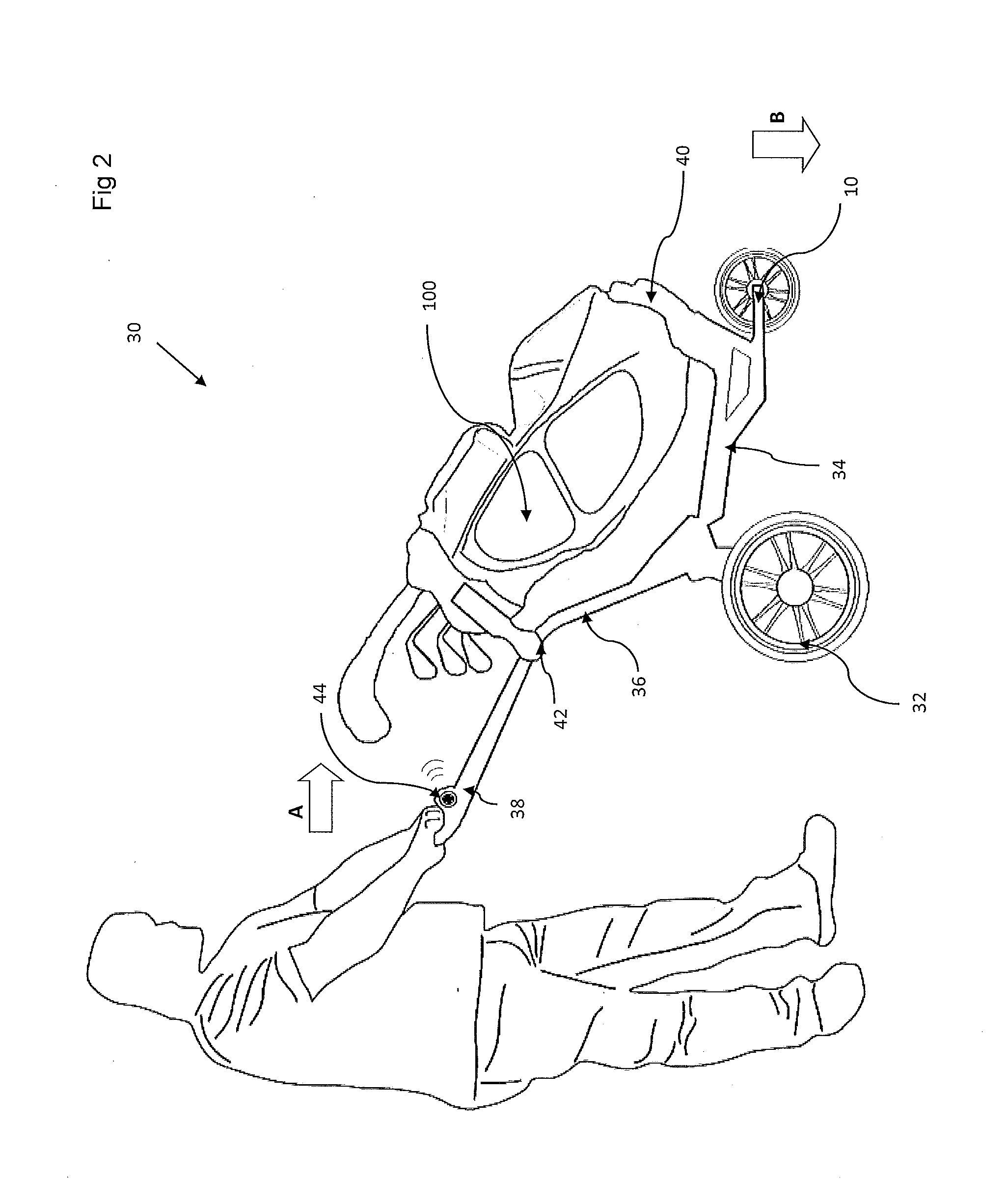 Wheel assembly for a golf trolley