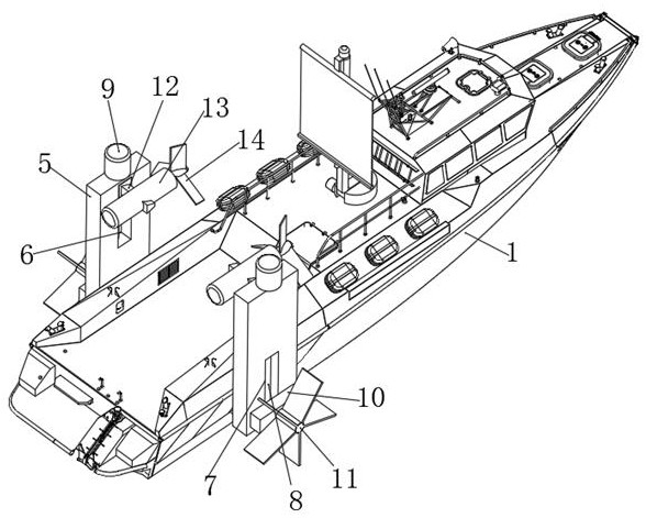 Unlimited endurance unmanned naval vessel integrating inspection and fight