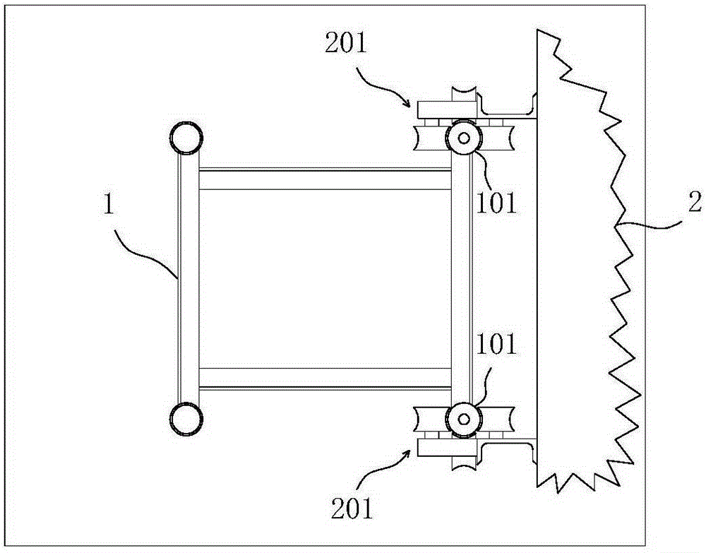 Safe positioning guide device for construction hoist cage and installation method for cage