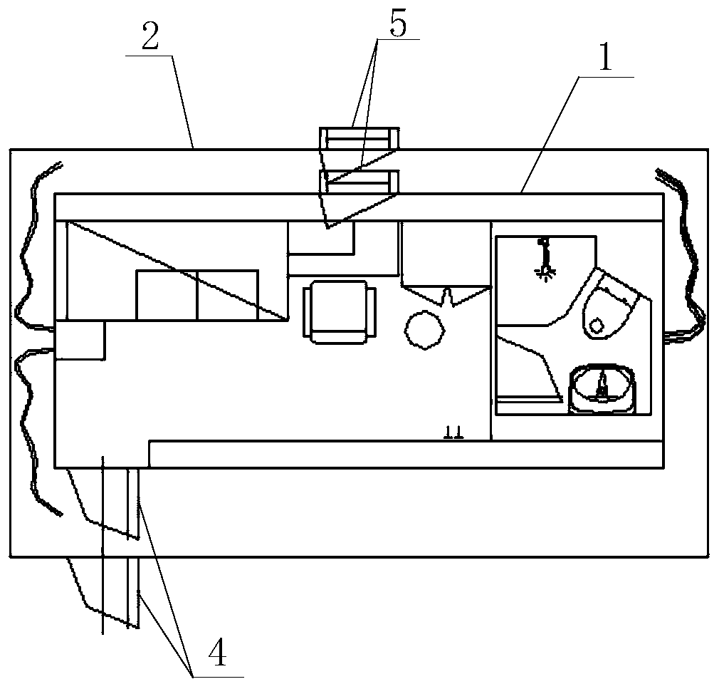 Structure for stabilizing cabin units