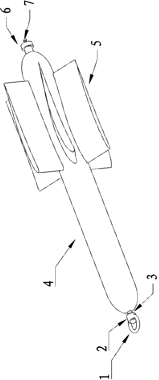 Guided missile-type swimming auxiliary device