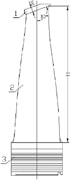 Penult-stage moving blade of air-cooled steam turbine