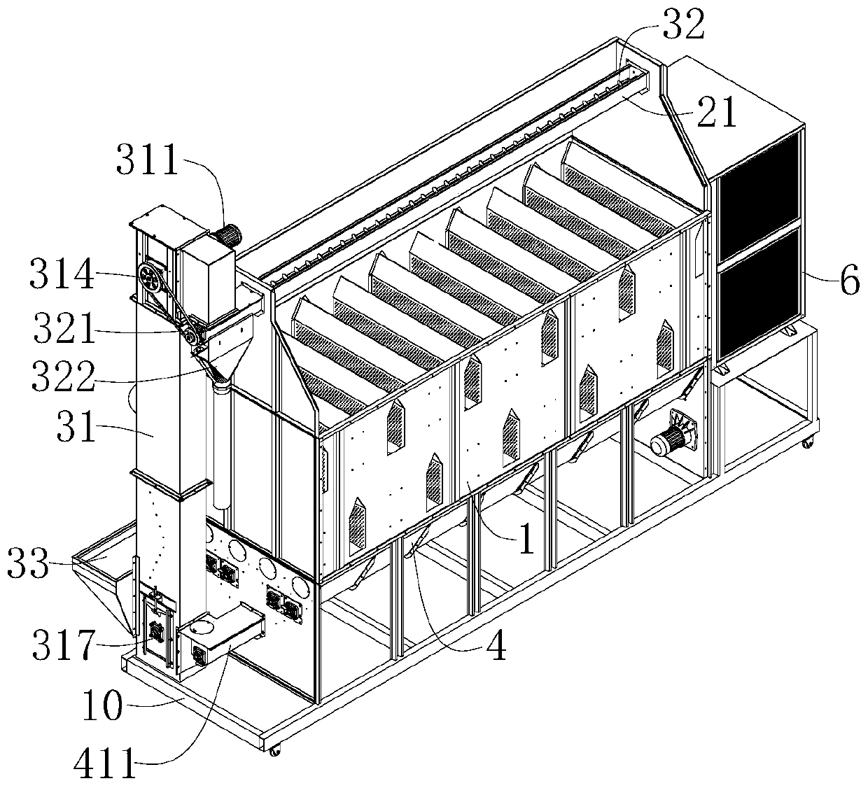 Grain drying device