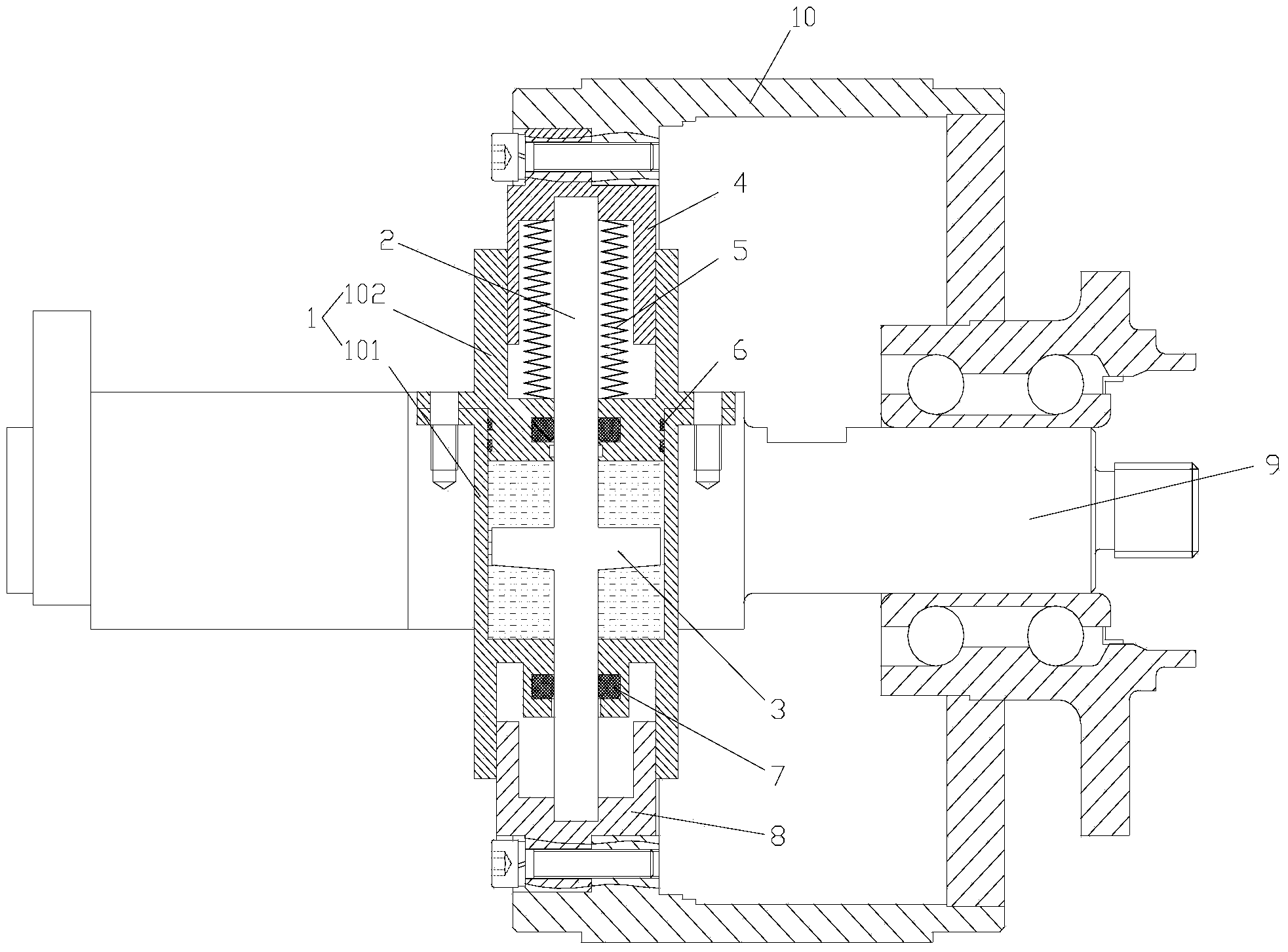 Inner vibration absorbing device of high-speed electric wheel and electric wheel