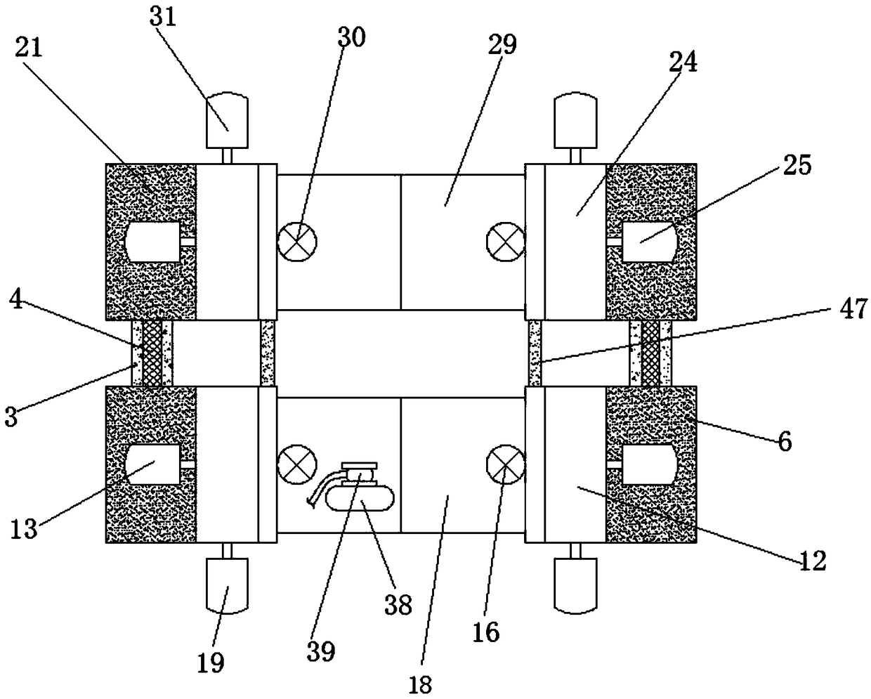 Multifunctional sickbed support frame