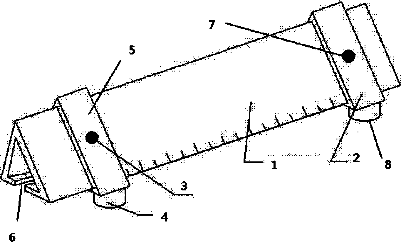 Locating device of energy converter used for detecting crack depth of concrete member