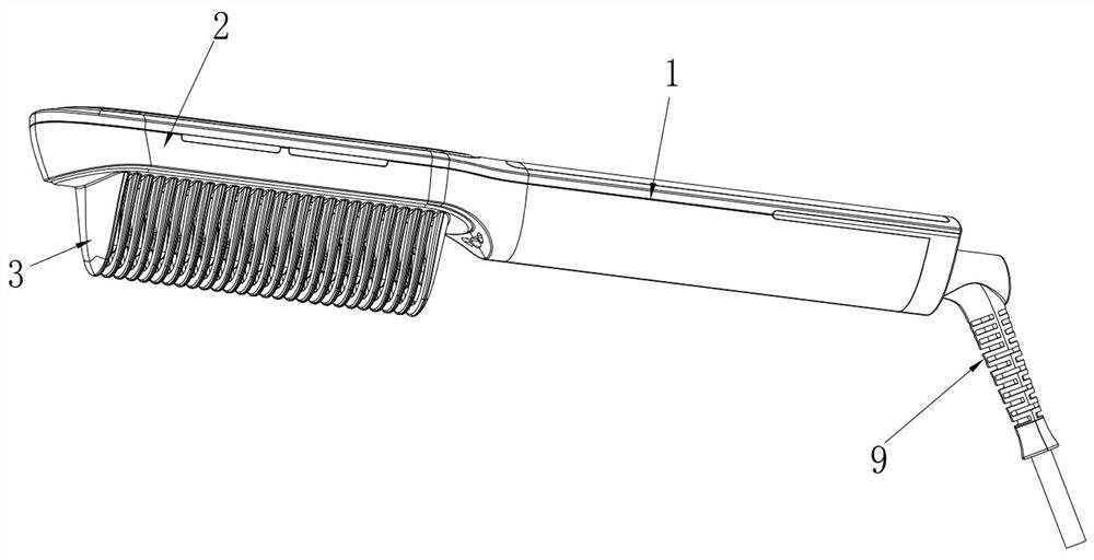 Linear comb tooth electric heating hair straightening comb