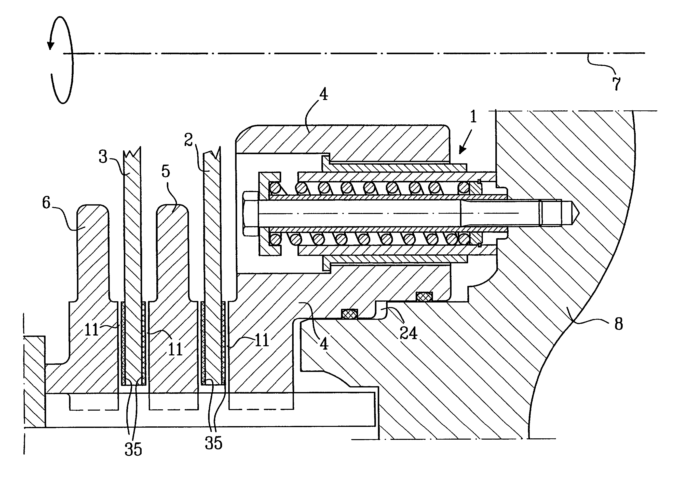 Device for displacing an object a certain distance