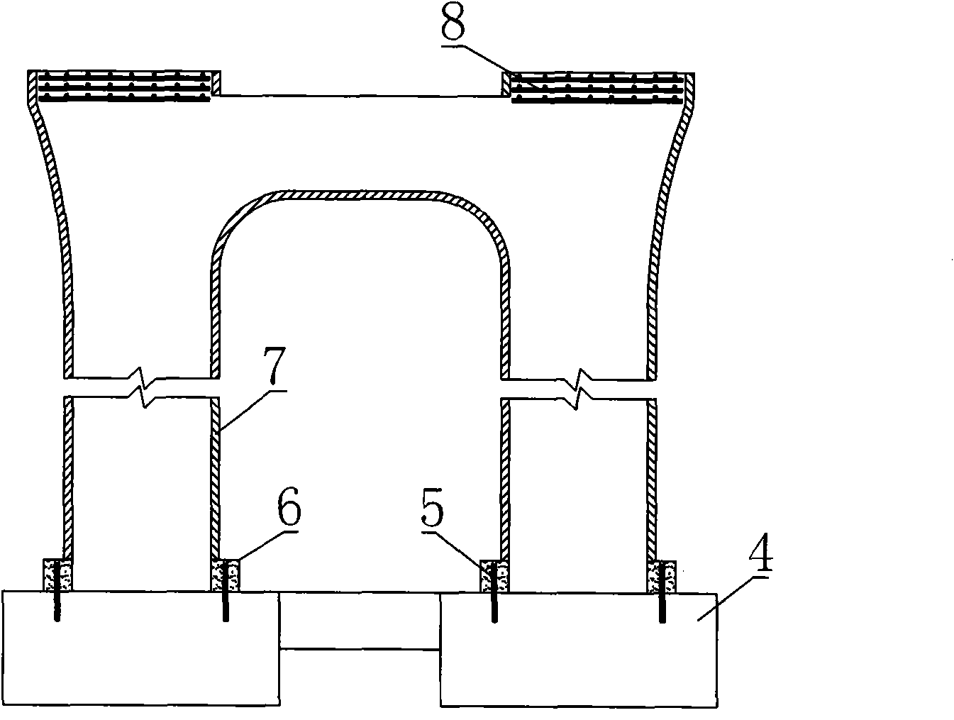 One-step molding method of vase-shaped columnar pier for urban viaduct bridges