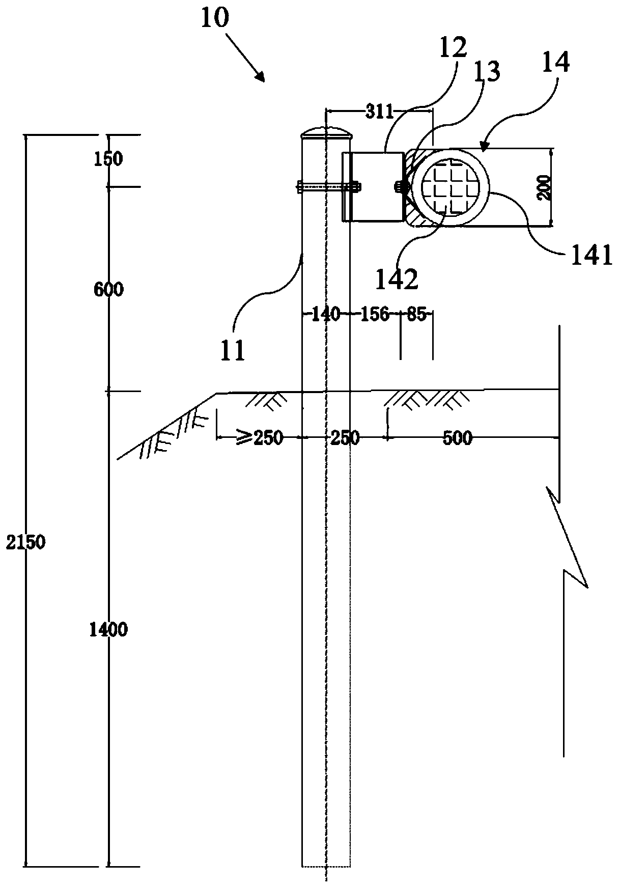 Expressway energy dissipation reducer, device and system