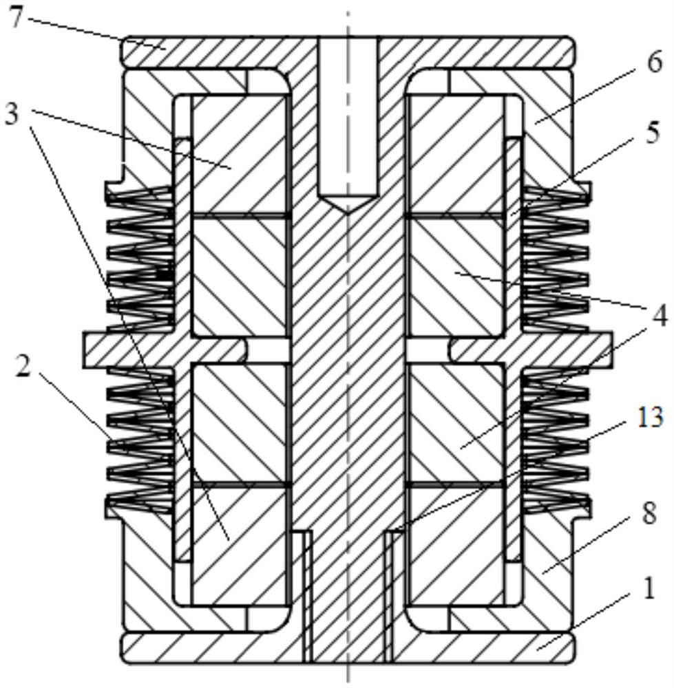 Impact-resistant multi-degree-of-freedom composite vibration isolator and vibration isolation system