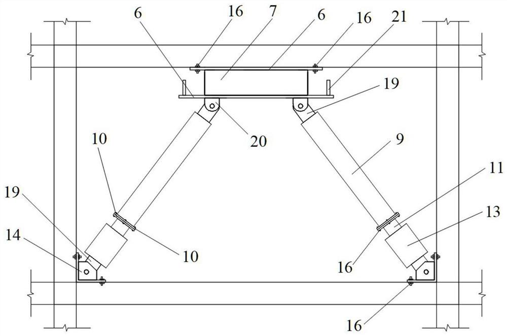 Self-resetting composite energy-dissipating support using gears to amplify displacement and pulleys to open cables