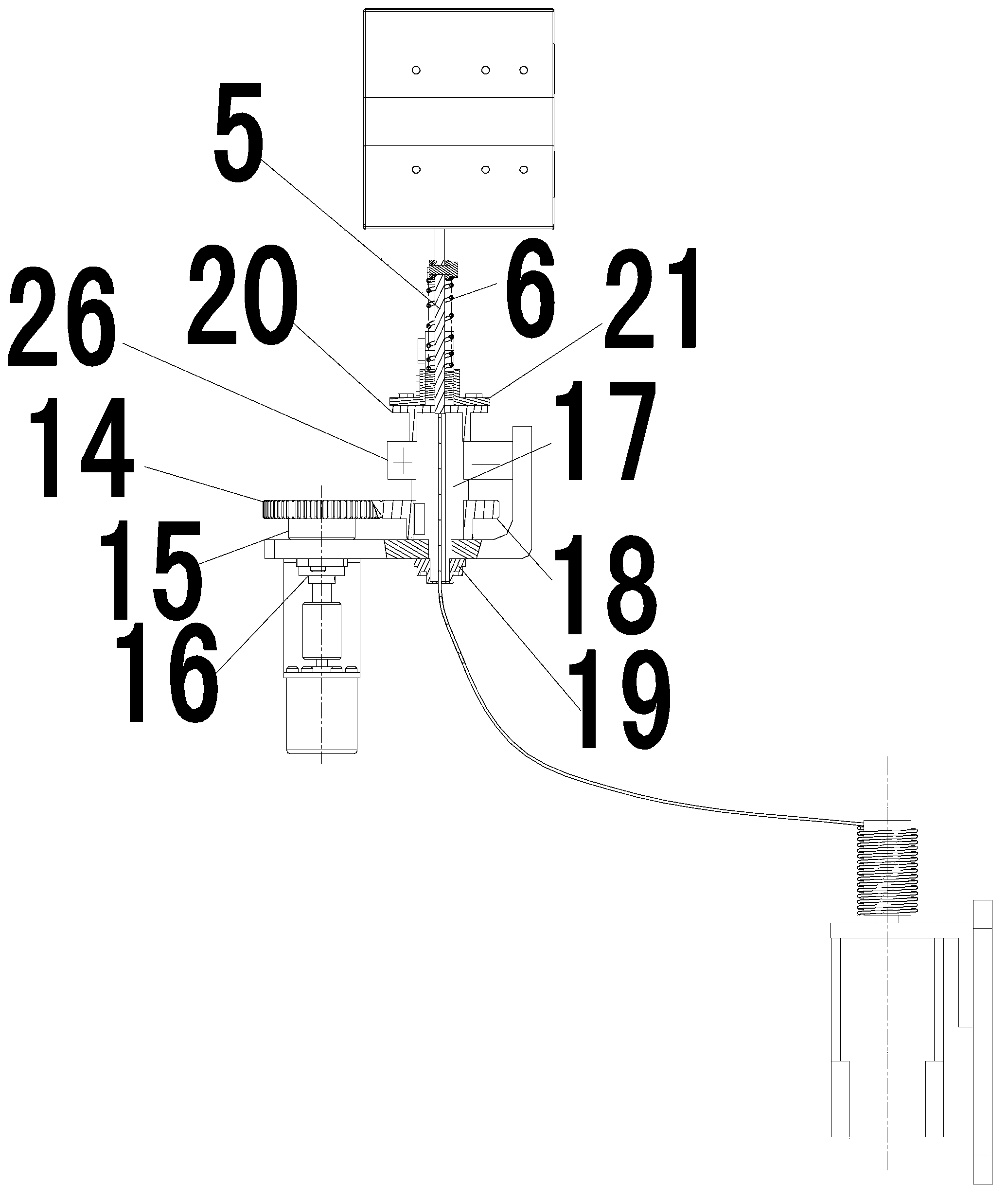 Picking actuating mechanism used at tail end of pineapple picking mechanical arm