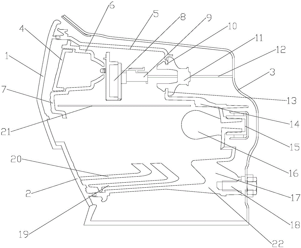 Adjustable light beam automobile headlight