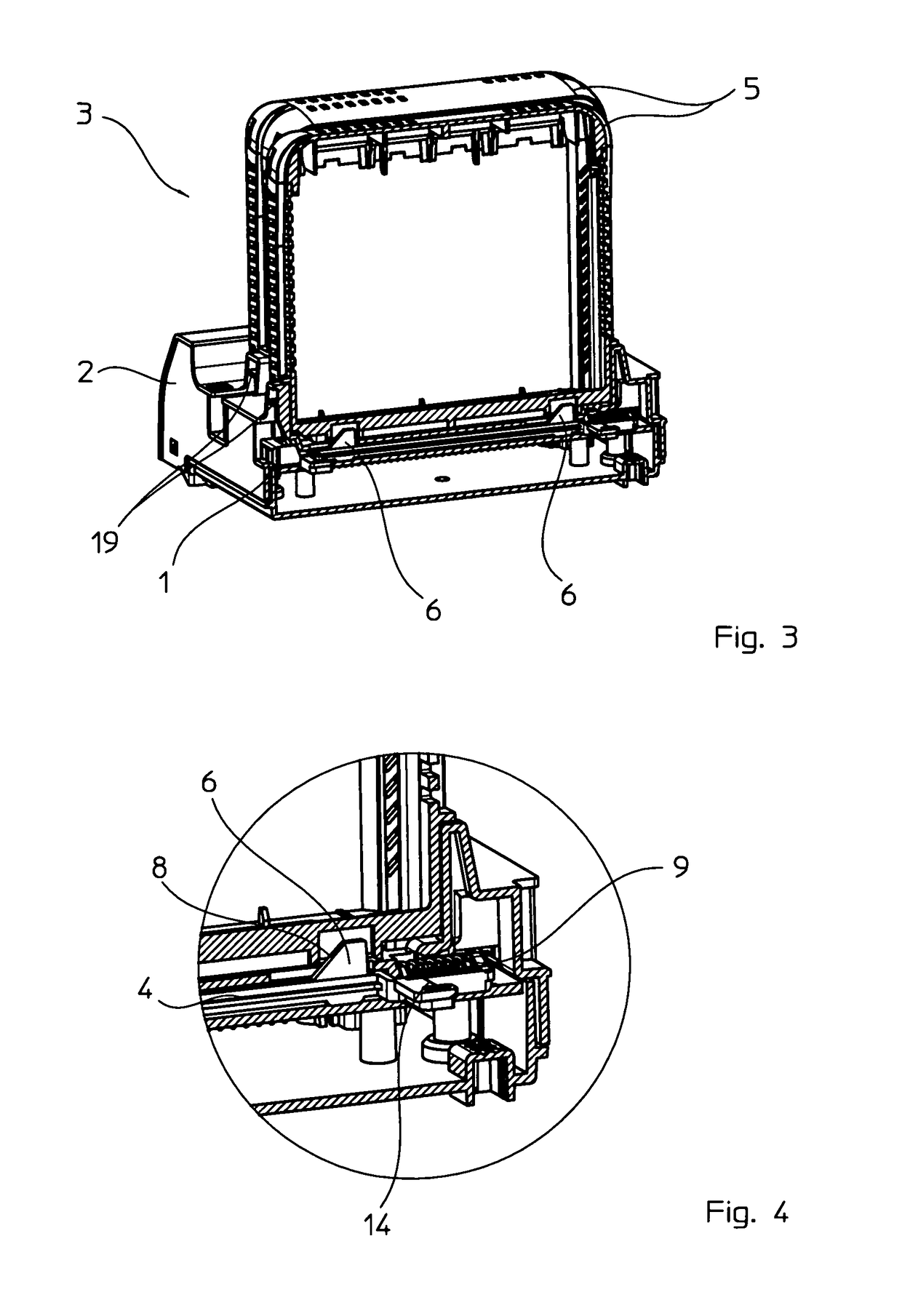 Locking mechanism for a housing to hold a plug-in module