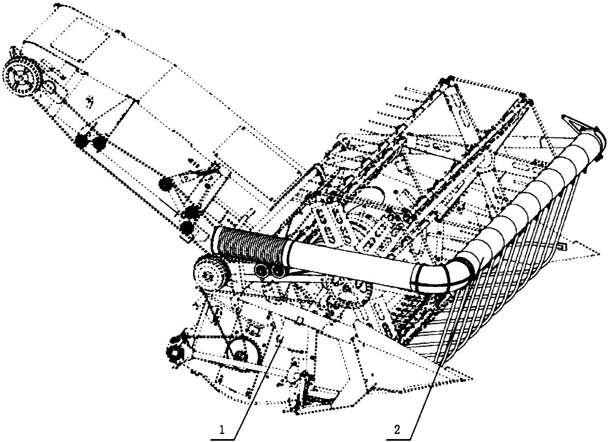 Pneumatic blowing device for header of combine harvester