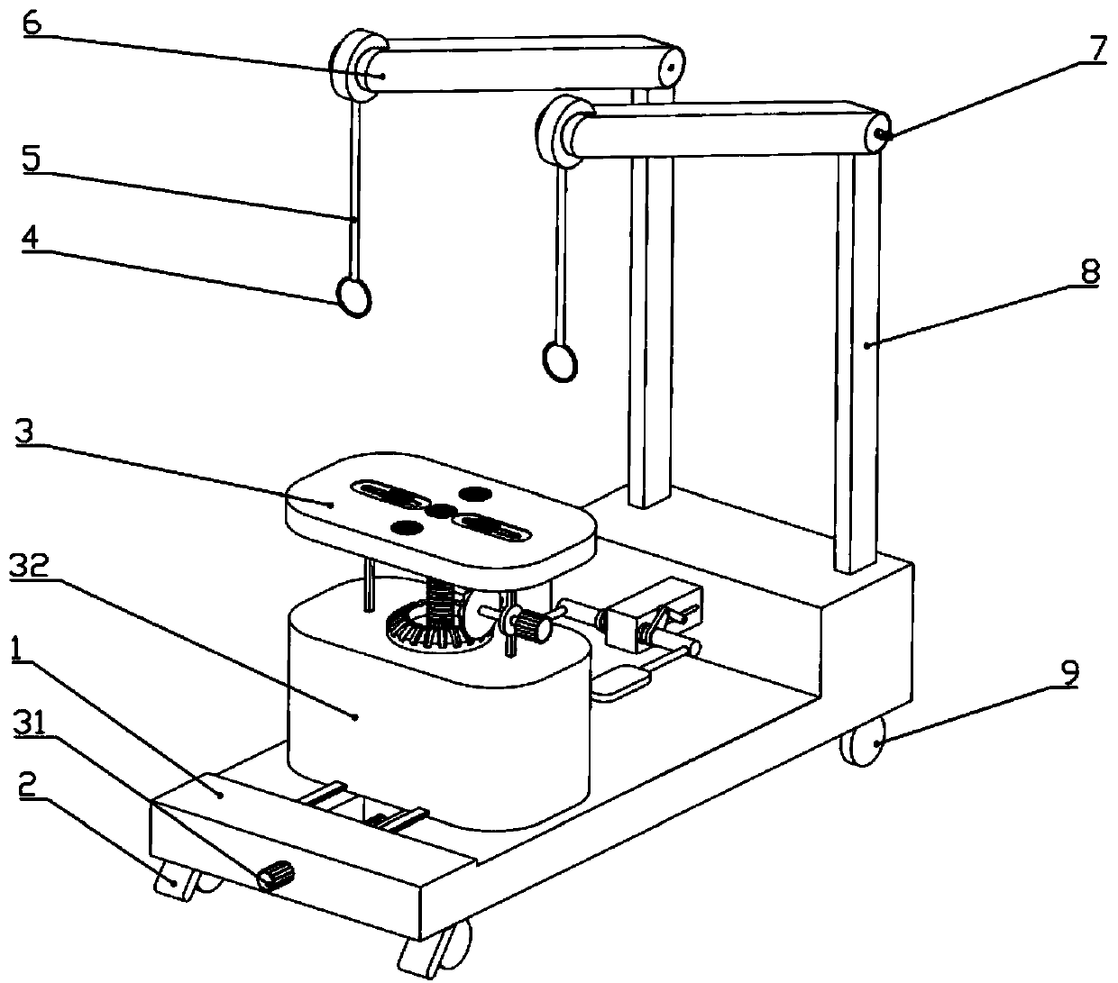 Auxiliary device for orthopedics and traumatology department rehabilitation