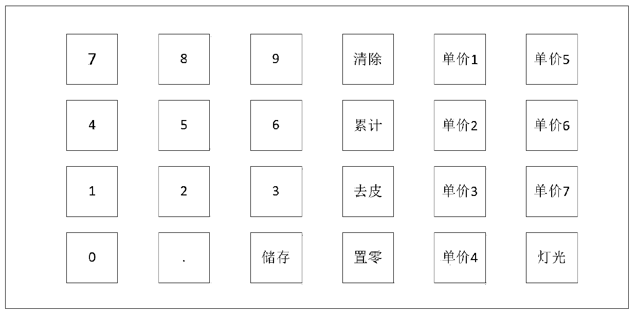 Digital electronic scale matrix keyboard simulator and method