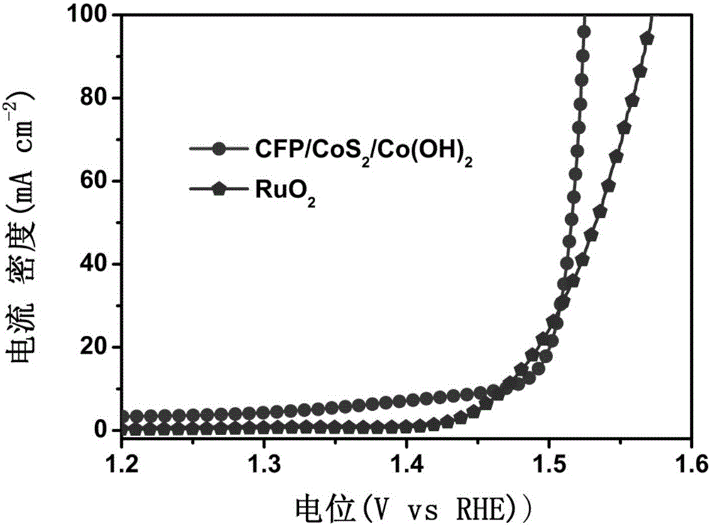 Electrocatalyst with cobalt-based multi-stage nano-composite structure for oxygen production by electrolysis of water and preparation method of electrocatalyst