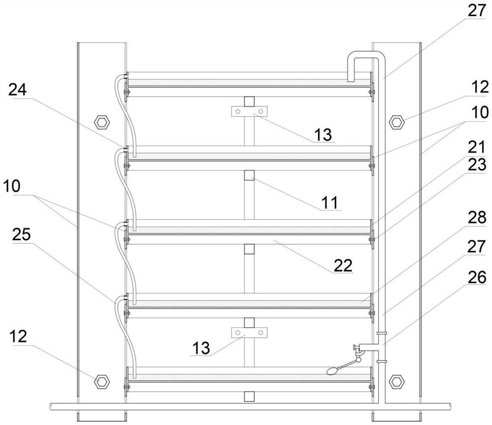 Water storage sunshade grid system for passive cooling of building outer wall