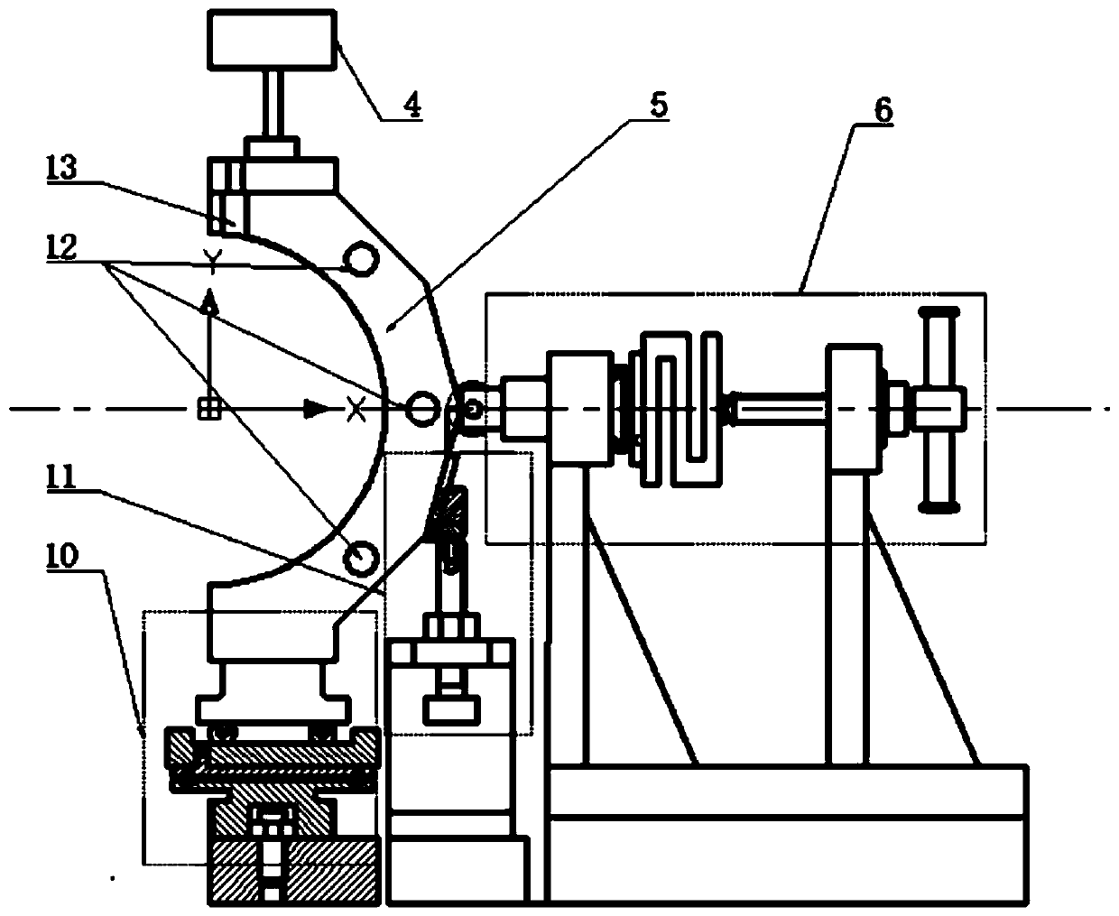 Eccentricity adjustable sliding bearing test device