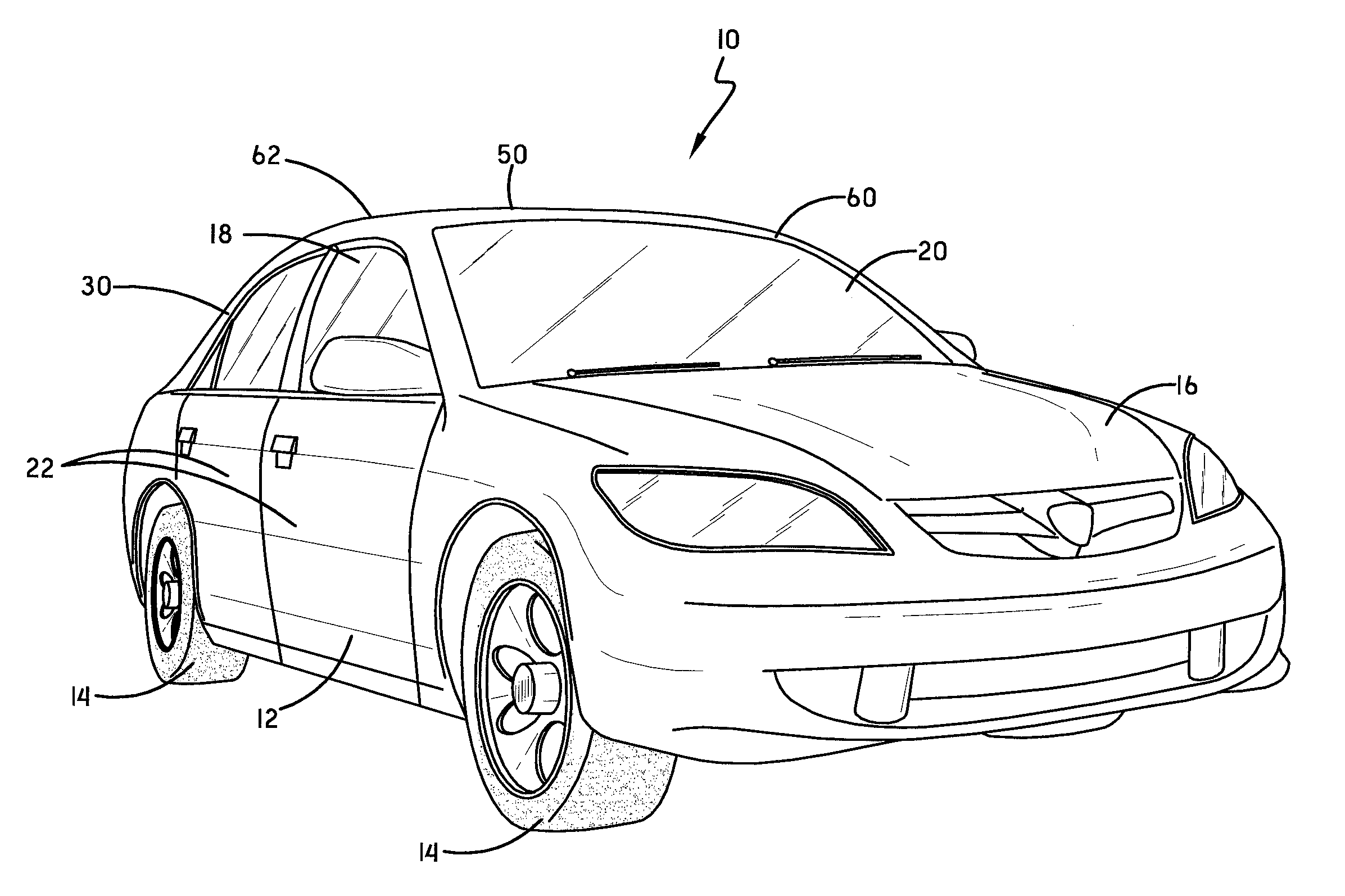 Connection between roof panel and side panel