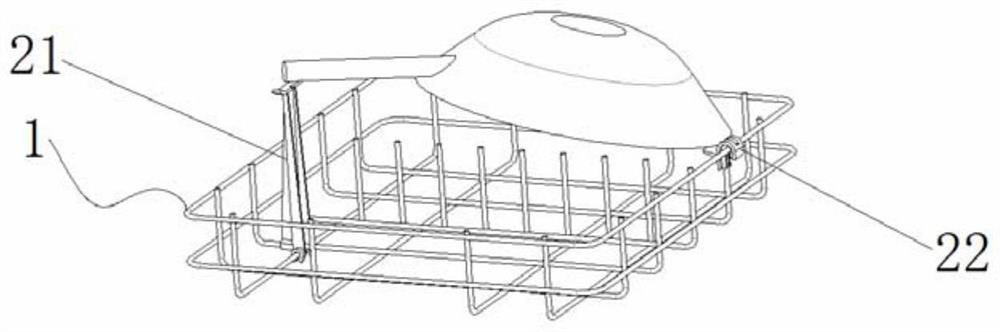 A pot washing support and a dishwasher using the pot washing support