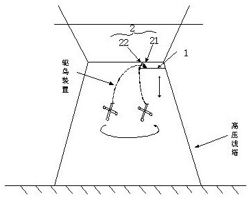 A self-swinging bird repelling device inside a high-voltage line tower