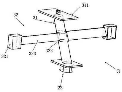 A self-swinging bird repelling device inside a high-voltage line tower