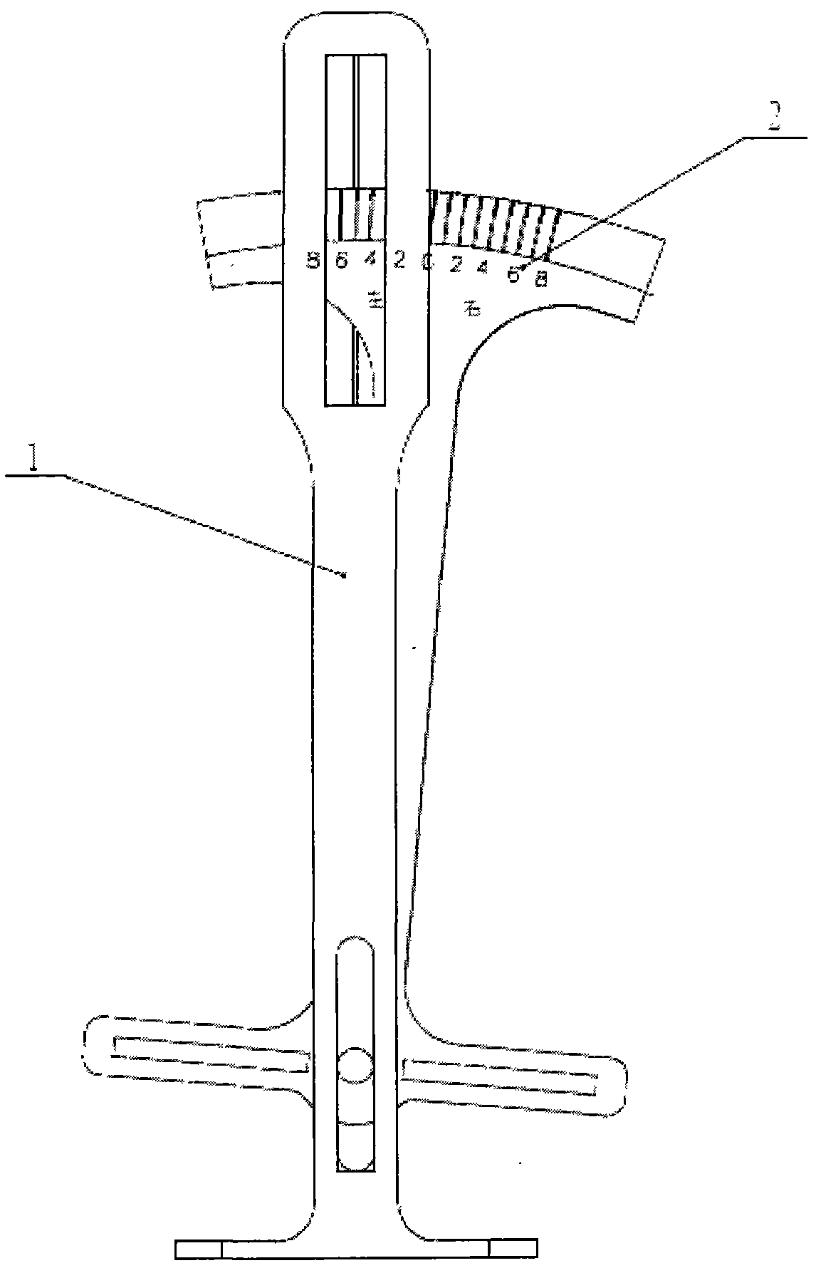 Knee-joint internal and external rotating angle measurer