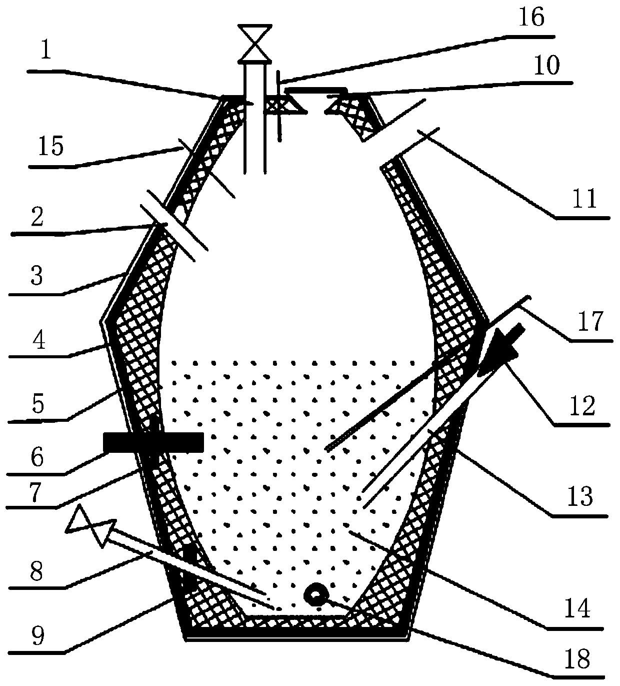 Fused salt chlorination furnace for producing titanium tetrachloride