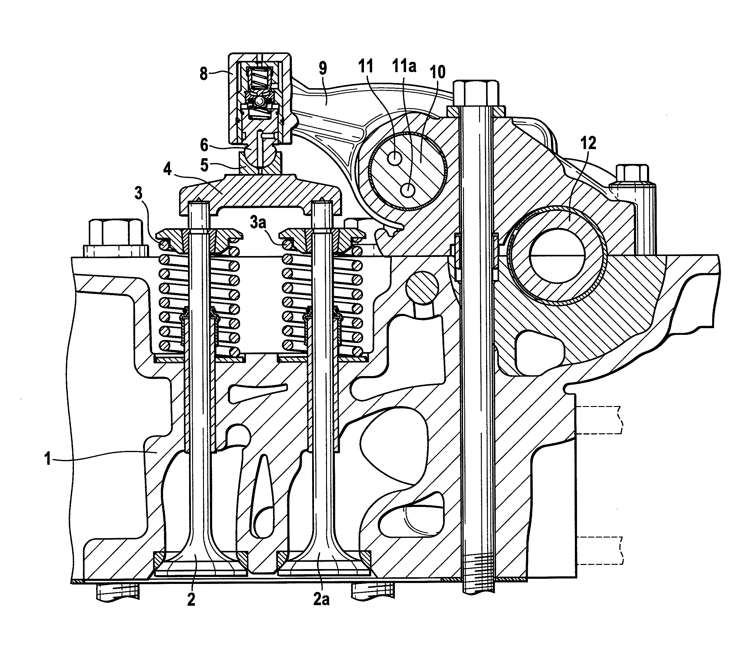 Internal combustion piston engine with an adjustable inflating element