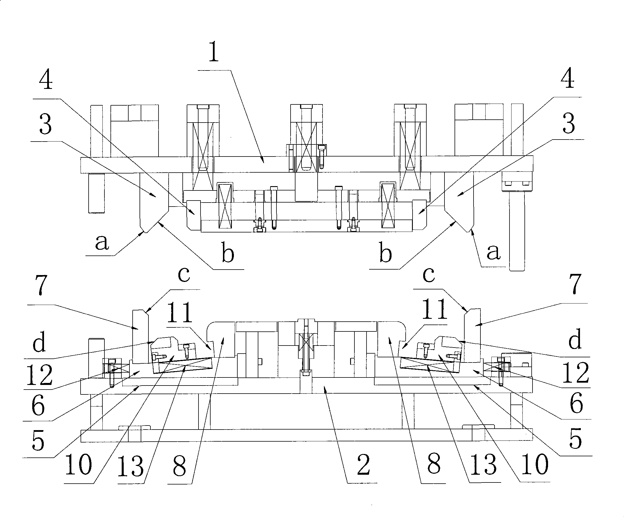 Brake forming mold for door casing of refrigerator