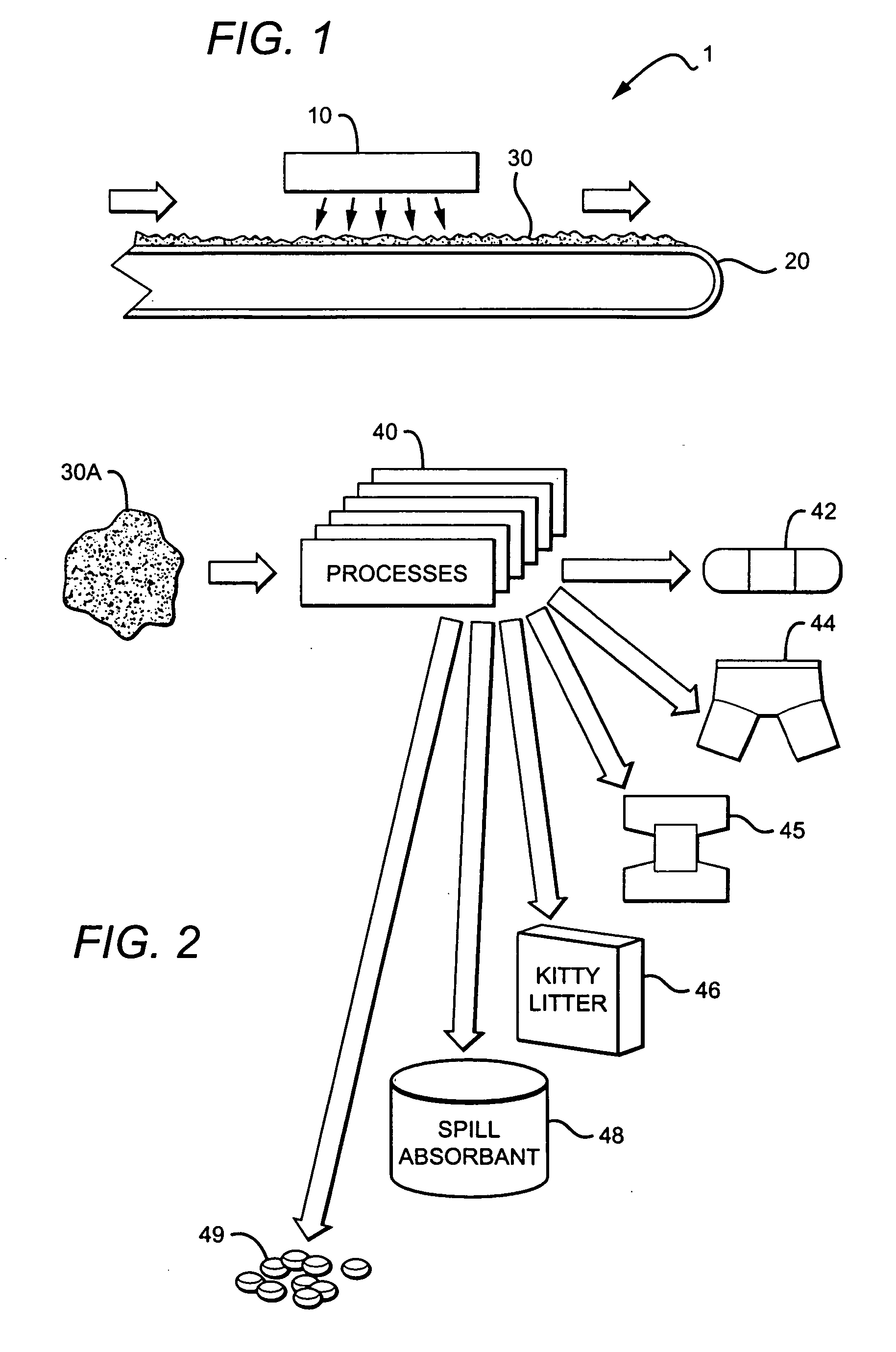 Irradiated absorbent materials