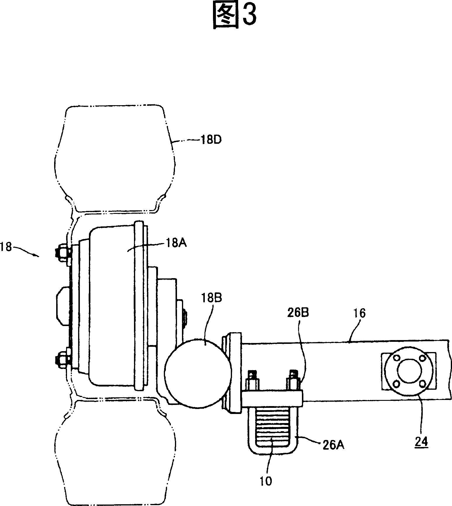 Wheel center distance variable axle of trailer