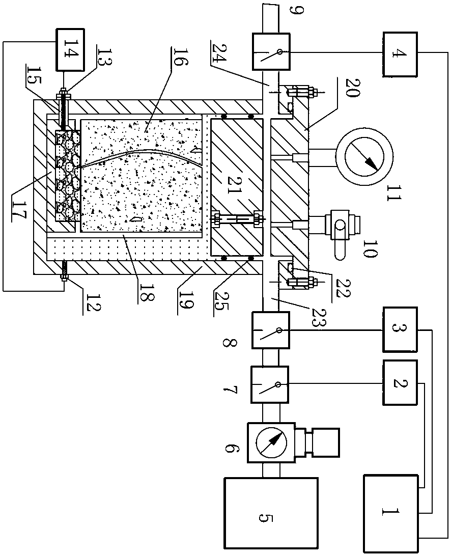 Asphalt pavement pore water pressure simulation test device and method