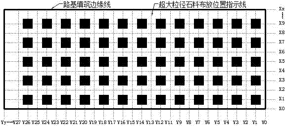 Method for filling high-filled embankment with rock blocks with superlarge particle size