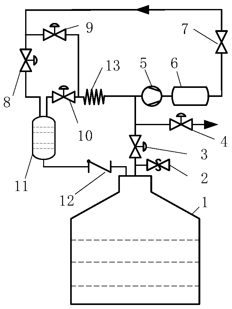 Exhaust cooling capacity utilization system of space liquid hydrogen storage tank