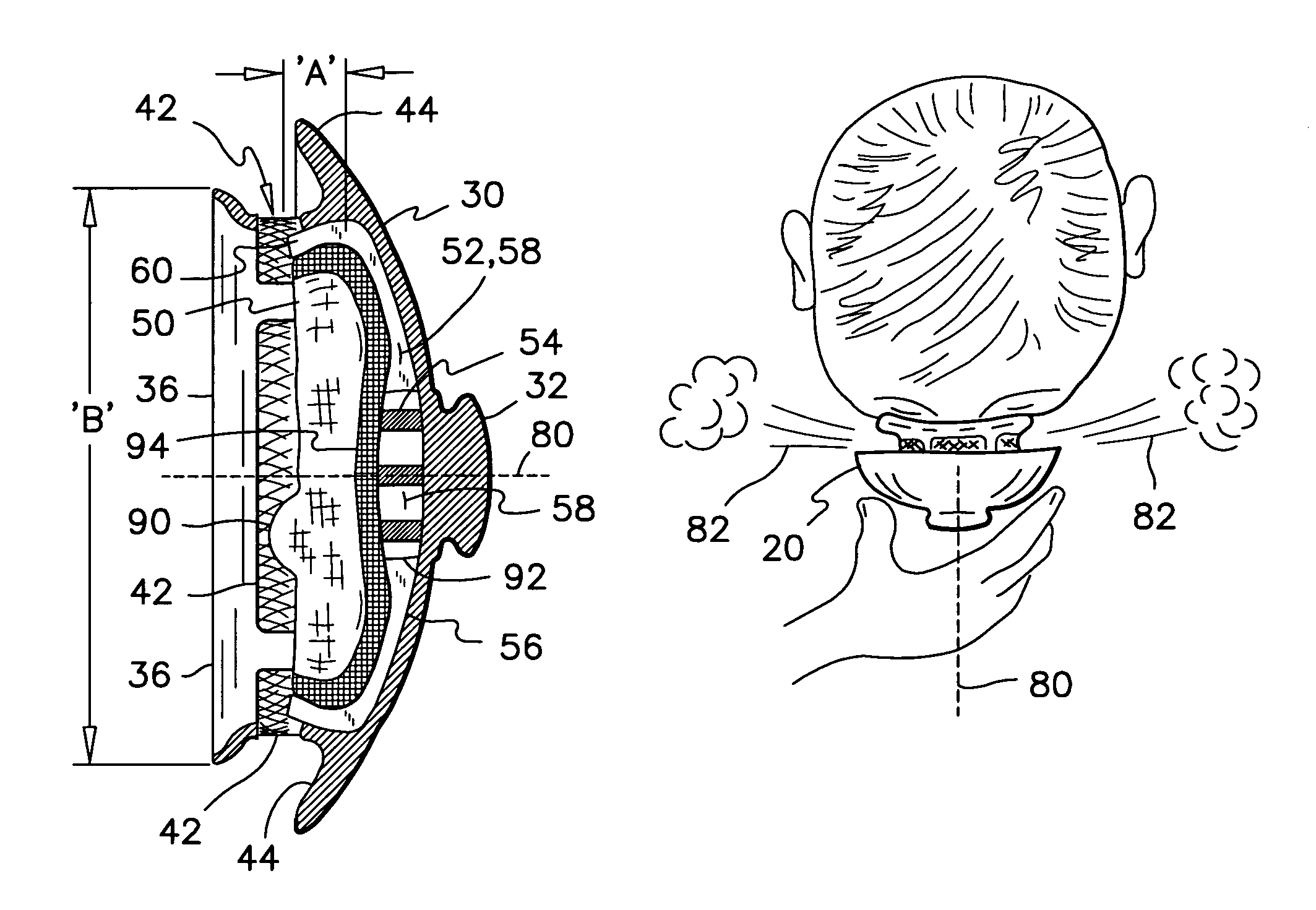 Cough catcher with protection against germ transmission by hand contact