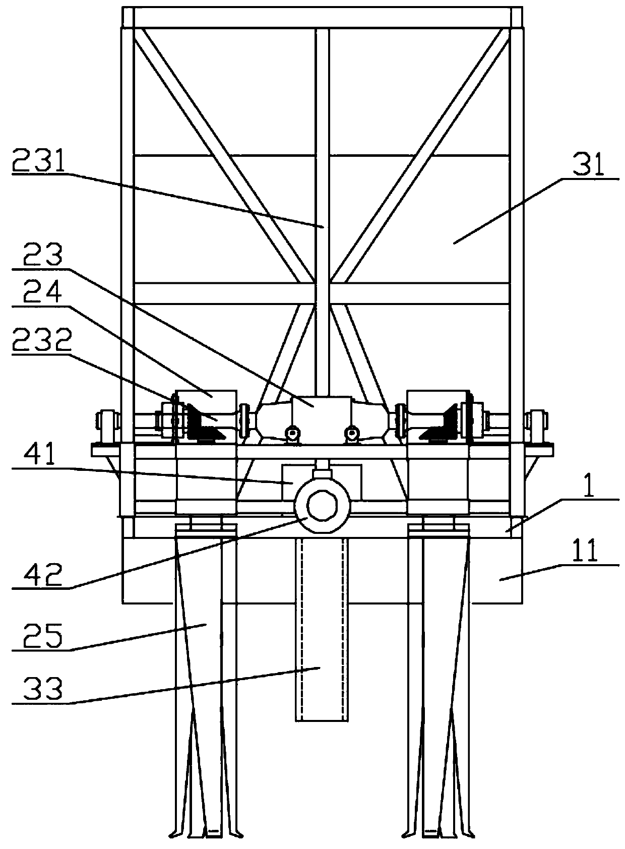 Vertical soil loosening and fertilizing integrated machine