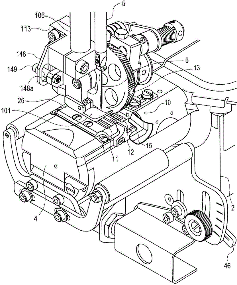 Gas cylinder type sewing machine