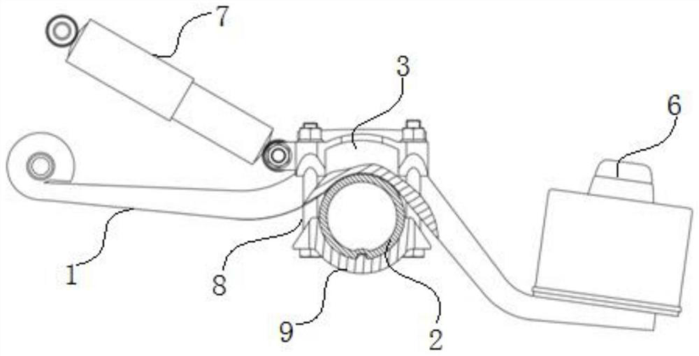 Method for connecting automobile guide arm and axle and connecting structure