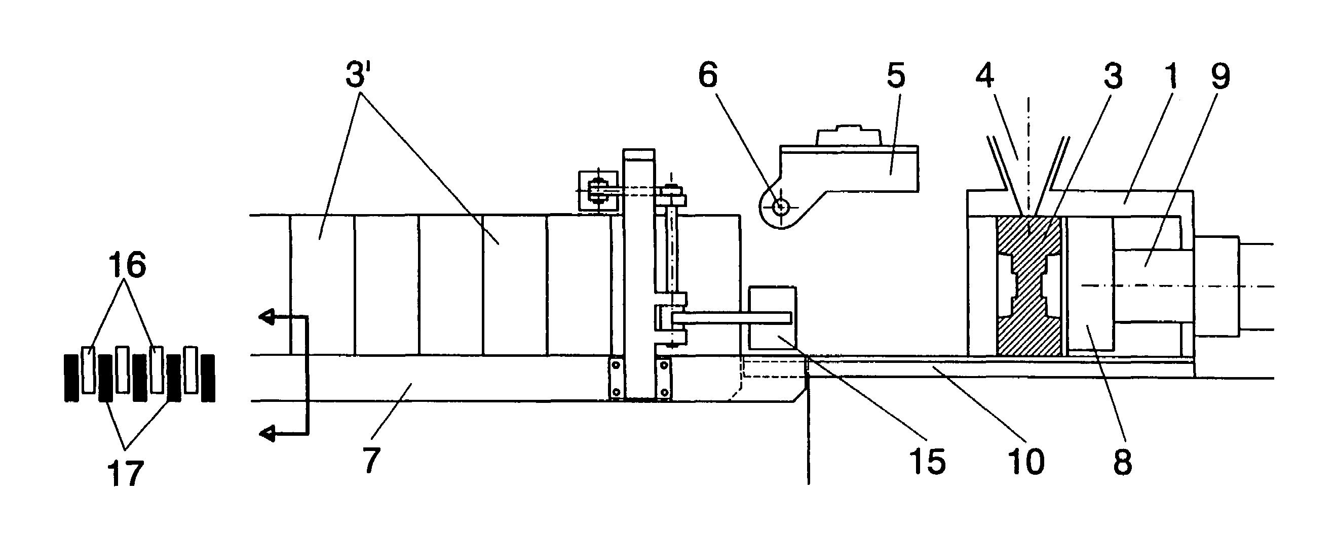 Vertical boxless mould casting machine