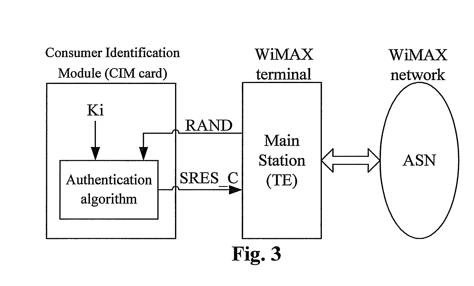 Terminal device with separated card and station based on wimax system