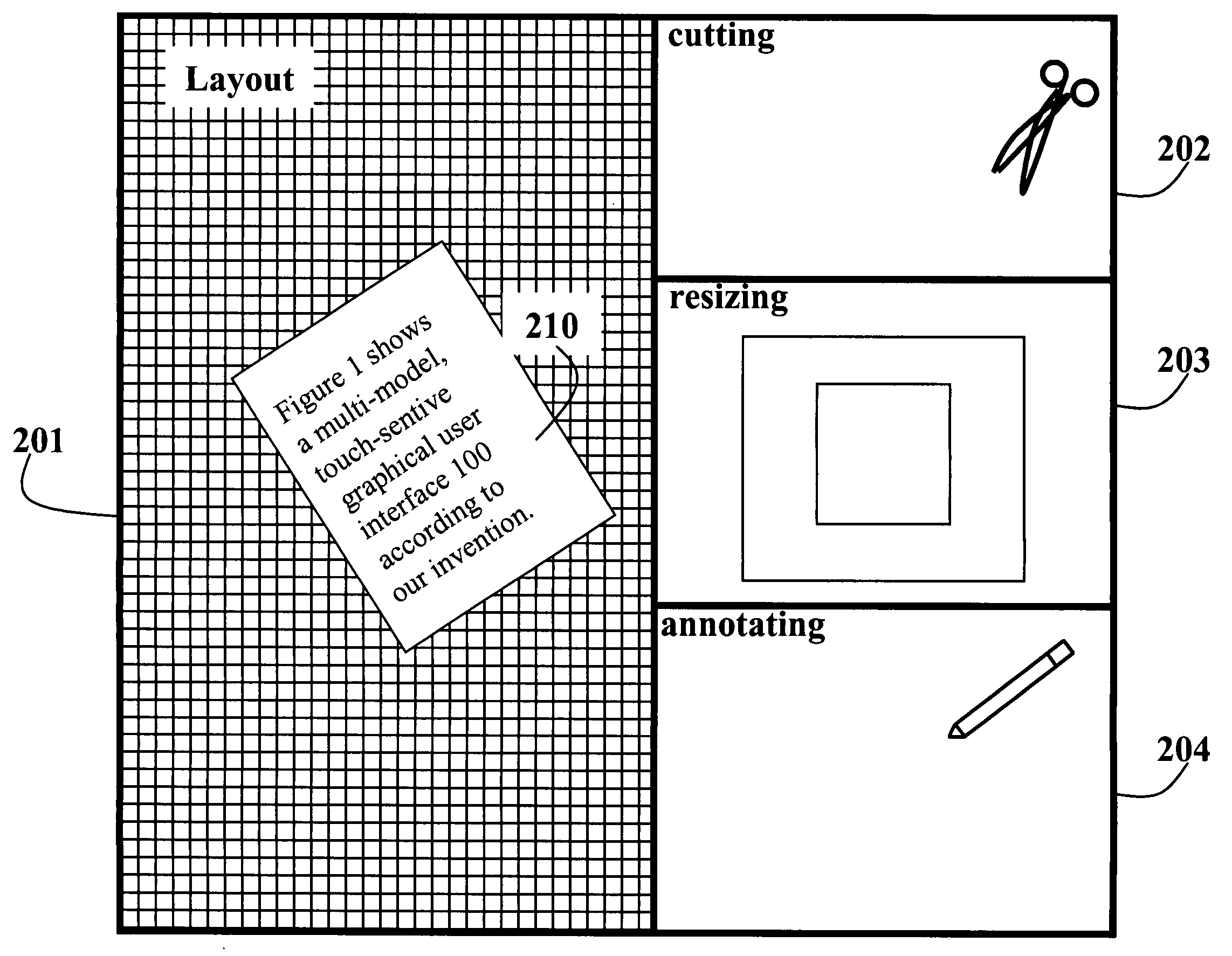 Spatial multiplexing to mediate direct-touch input on large displays