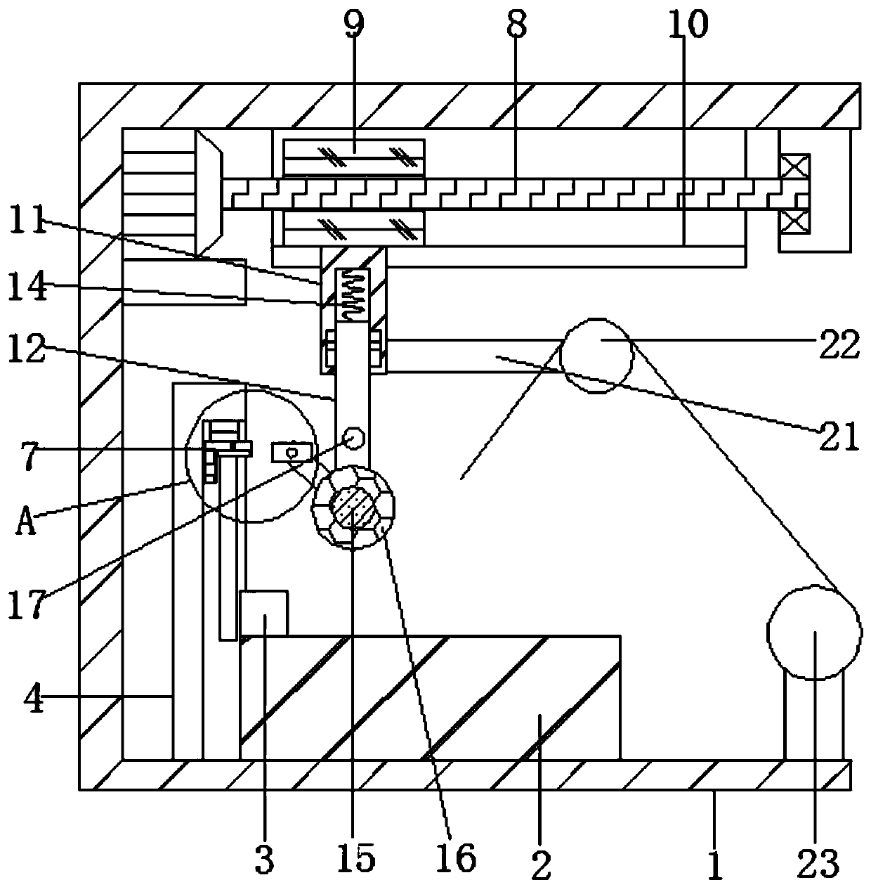 Film coating device for polycarbonate hollow plate