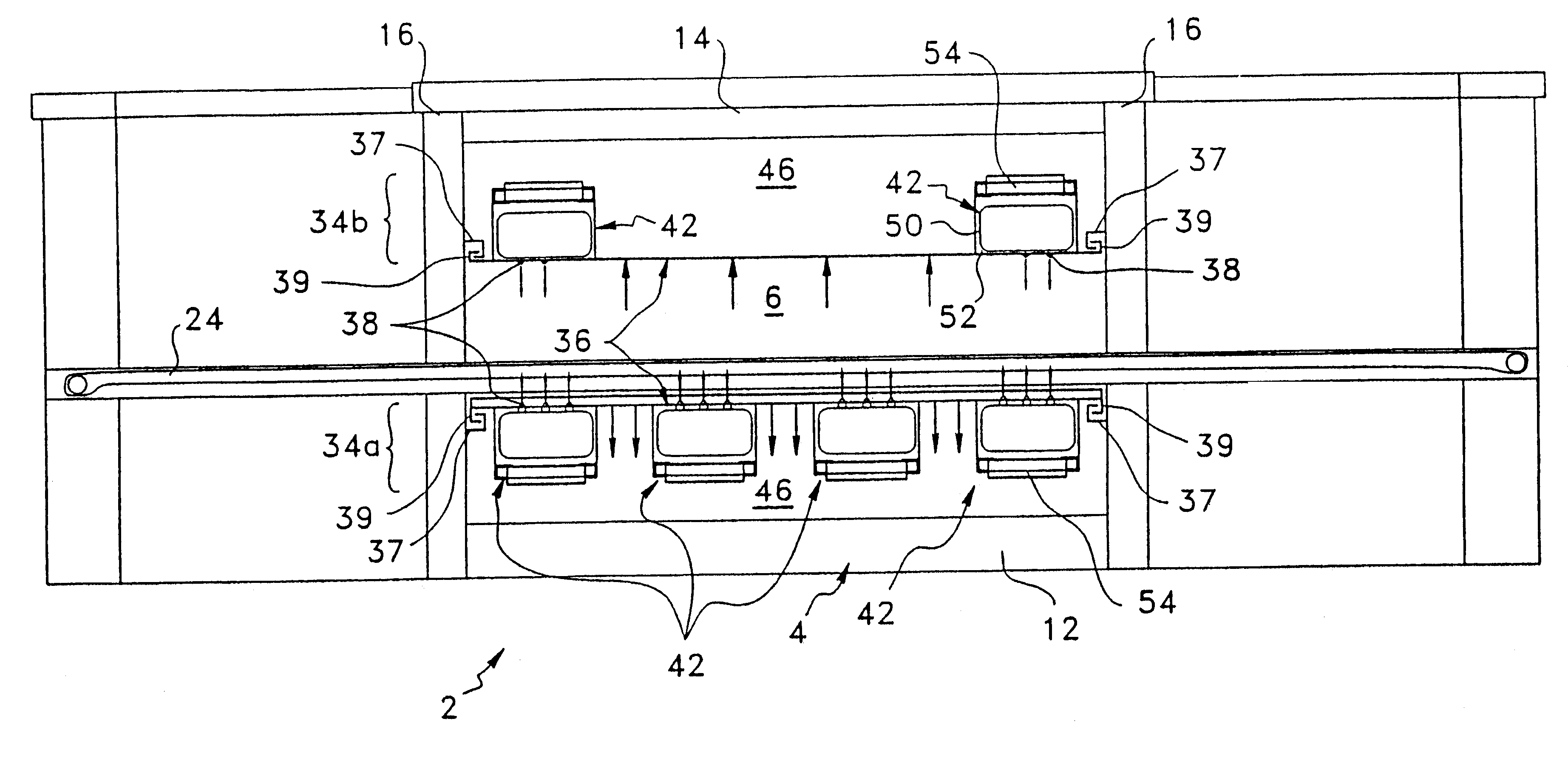 Blown air distributor for a convection oven