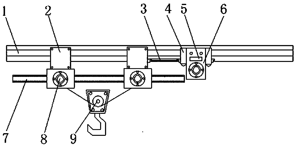 A mining monorail crane lifting and transporting device