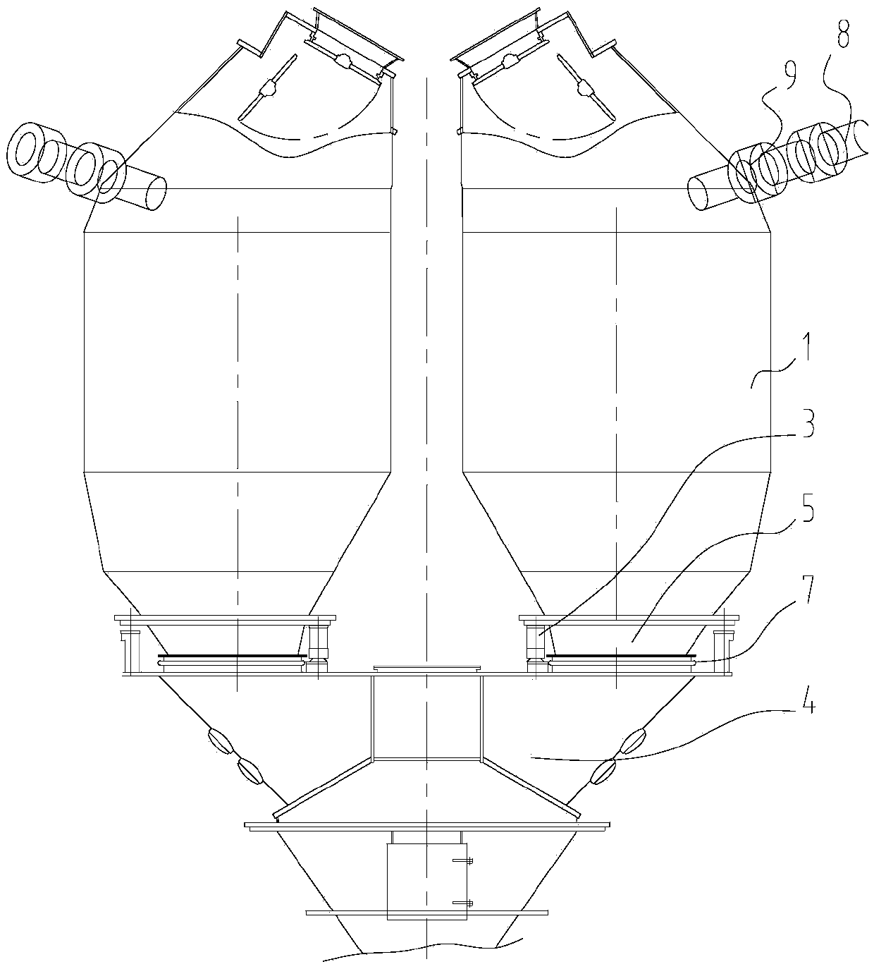 Purging device and technology of blast furnace charging bucket weighing system